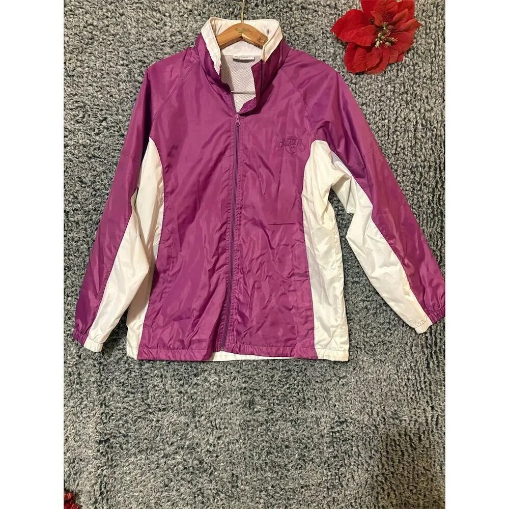 Landway Woman Windbreaker Jacket Purple Full-Zip Lightweight Size L